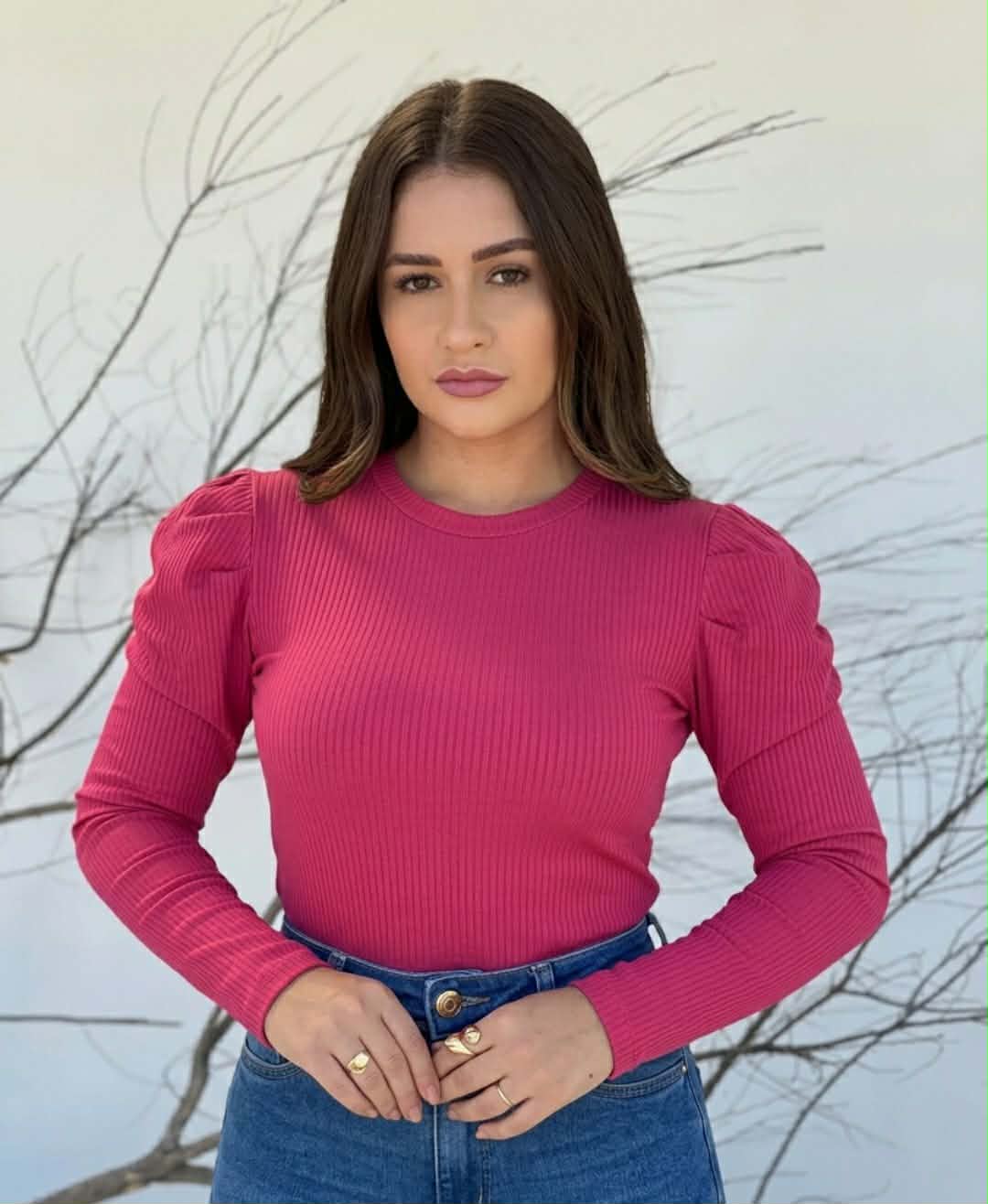 Pull Rose Manches Bouffantes